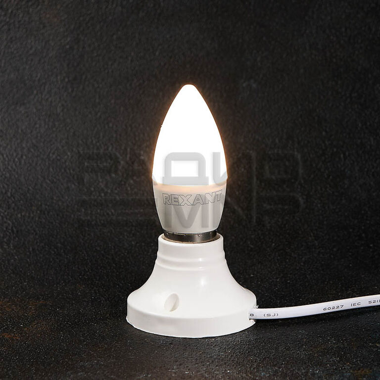Лампа светодиодная Свеча (CN) 7,5 Вт E27 713 лм 2700K тёплый свет "Rexant" 3