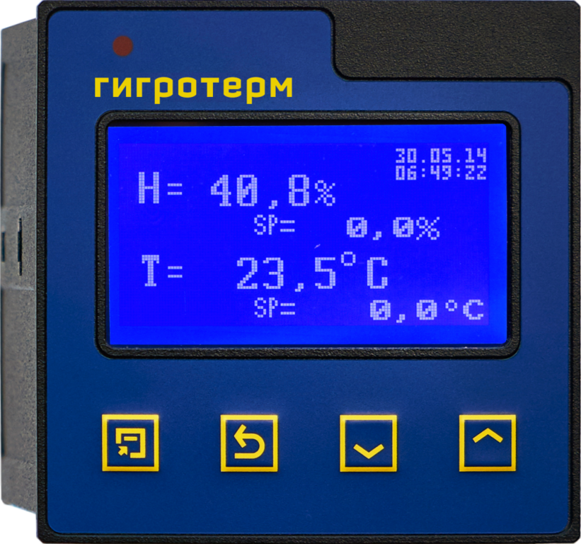 Измеритель/регулятор температуры и влажности Гигротерм-38Е7/1В/5Р/485/8Gb/F