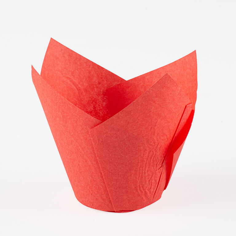 Форма бумажная для выпечки Тюльпан красная 50х80 мм