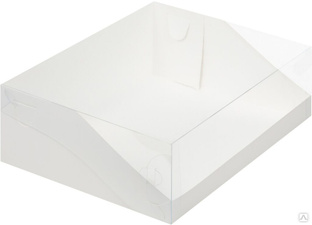 Коробка для торта с окном 225х225х100 мм белая 