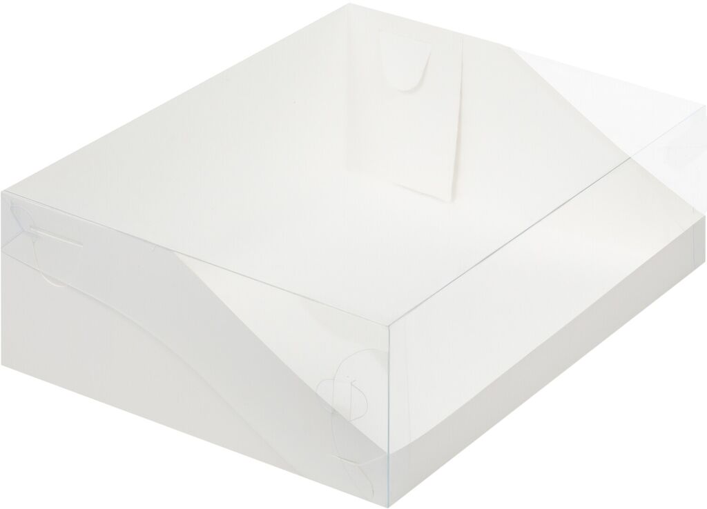 Коробка для торта с окном 225х225х100 мм белая