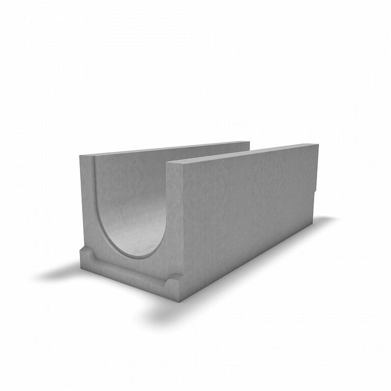 Лоток водоотводный бетонный без уклона ЛВБ Norma 500 №0/1 1000х640х430 мм