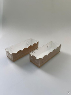 Коробка для макаронс с пластиковой крышкой 190х55х55 мм 