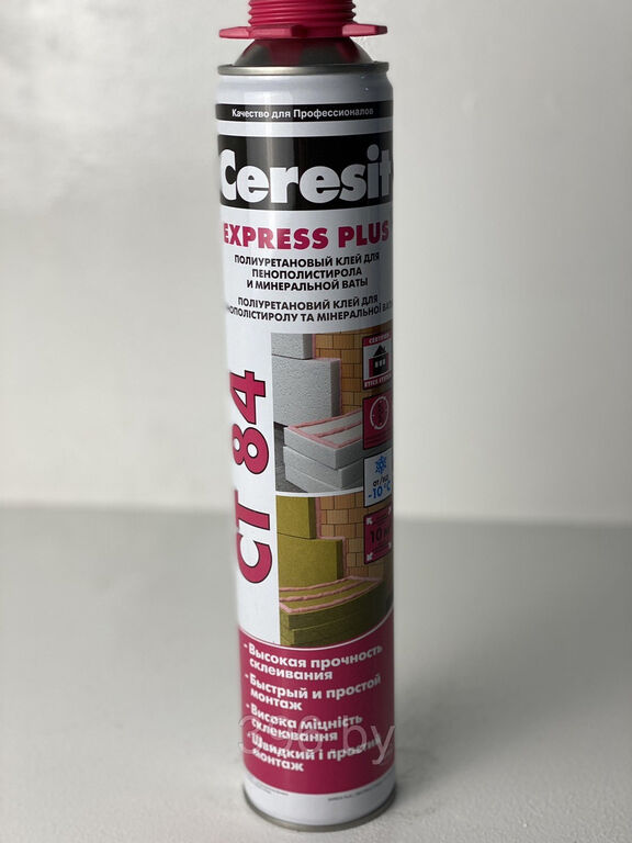 Клей Ceresit CT 84 полиуретановый Express PU PRO для плит из пенополистирола, 0.85 л