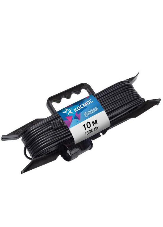 Удлинитель-шнур на рамке 1х10 м 6А IP20 1.3 кВт ПВС 2х0.75 КОСМОС YPKsm10m-1g (6A)