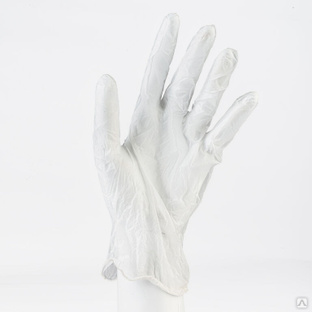Перчатки виниловые прозрачные размер L одноразовые 