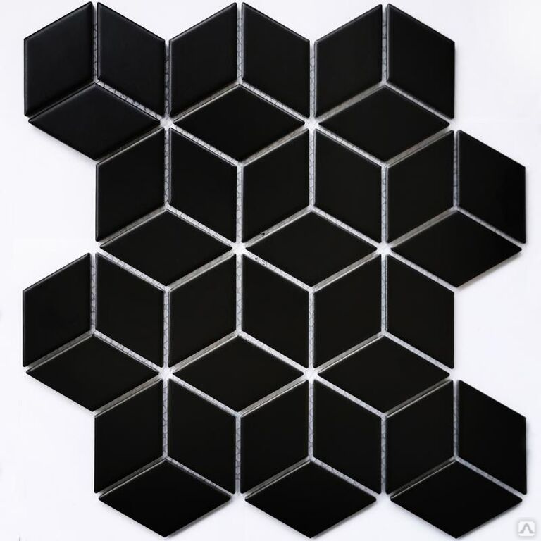 Мозаика керамогранитная Landa Black matt Bonaparte черная матовая, цена ...