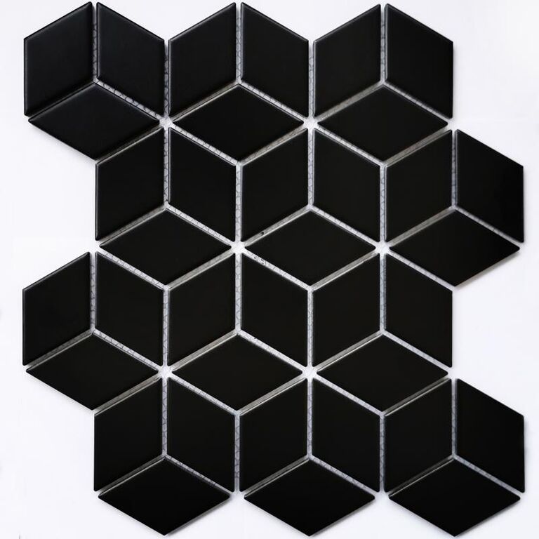 Мозаика керамогранитная Landa Black matt Bonaparte черная
