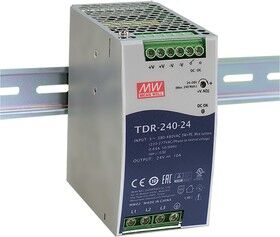 TDR-240-48, блок питания AC-DC, 240Вт, ККМ, 3-х фазный, вход 340…550В AC, 47…63/480…780В DC, выход 48В/5А