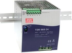 TDR-960-48 блок питания AC-DC, 960Вт, ККМ, 3-х фазный, вход 340…550В AC, 47…63/480…780В DC, выход 48В/20A