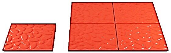Плитка тротуарная "Галька" 300х300х30 мм красный цвет