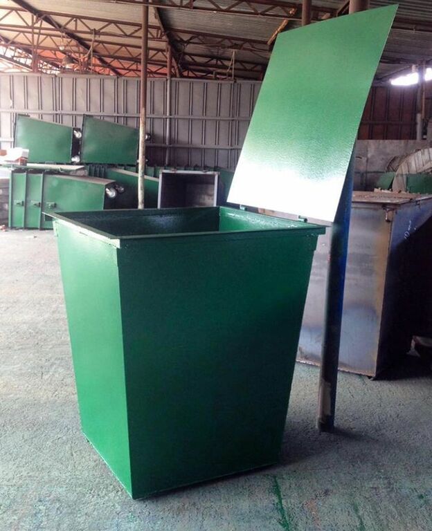 Бак металлический для мусора (ТБО) с крышкой 0,75м3 - 1,5 мм (Поставка от 5-ти штук)