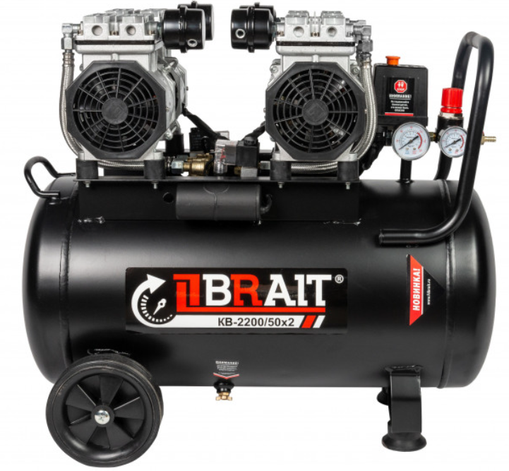 Компрессор BRAIT KB-2200/50х2 50 л, 2.6 кВт