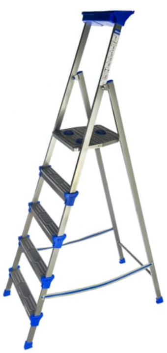 Лестница-стремянка стальная 5 ступеней с лотком для инструментов