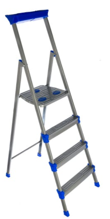 Лестница-стремянка стальная 4 ступени с лотком для инструментов