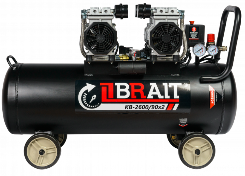 Компрессор BRAIT KB-2600/90х2 90 л, 2.6 кВт