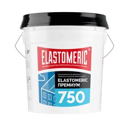 Кровельное покрытие однокомпонентное финишное (мастика) Elastomeric 750 Premium (белый, 20 кг)
