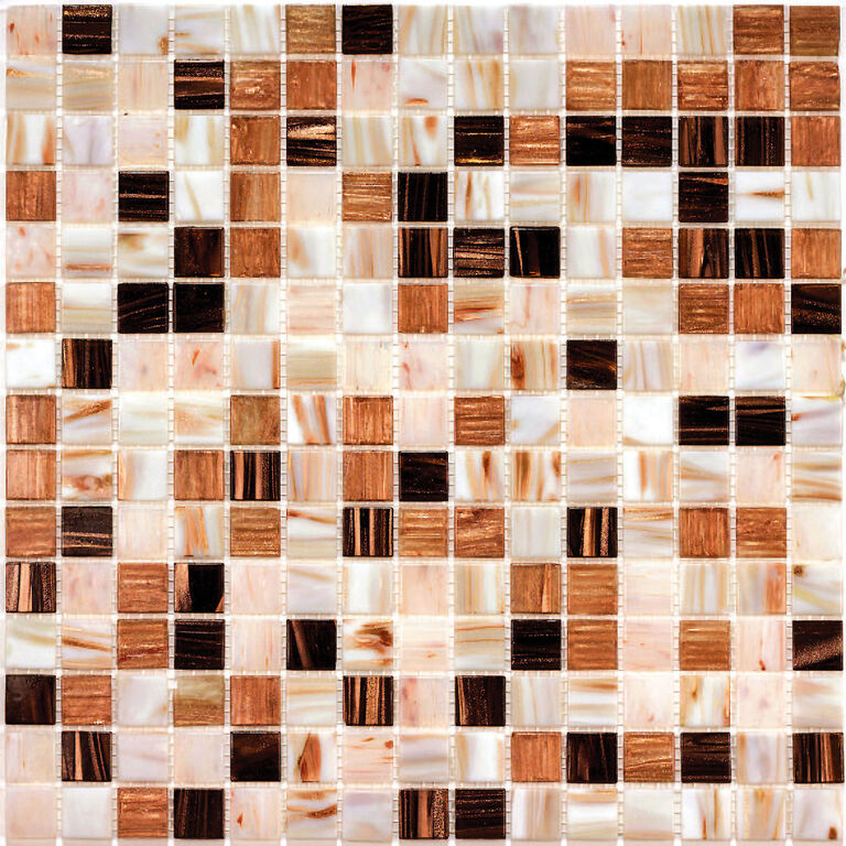 Мозаика стеклянная STEP-1 Bonaparte коричневая золотая