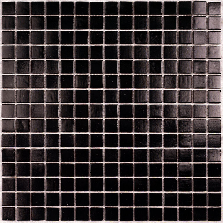 Мозаика стеклянная Simple Black (на бумаге) Bonaparte черная глянцевая