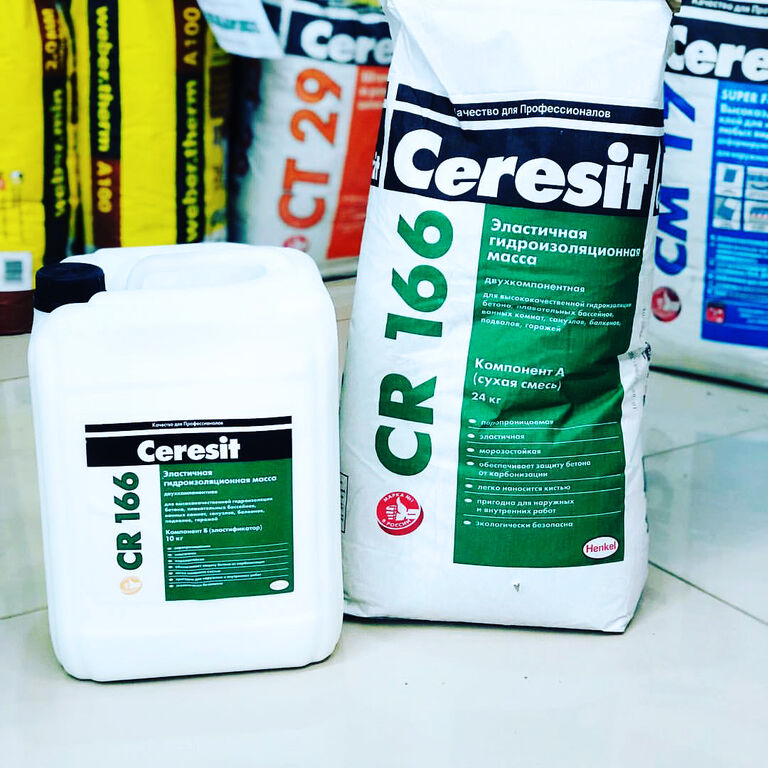 CERESIT CR166/A Гидроизоляционная смесь эластичная 24 кг