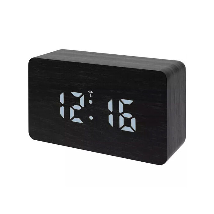 Bresser MyTime W Color LED White, черные проекционные часы