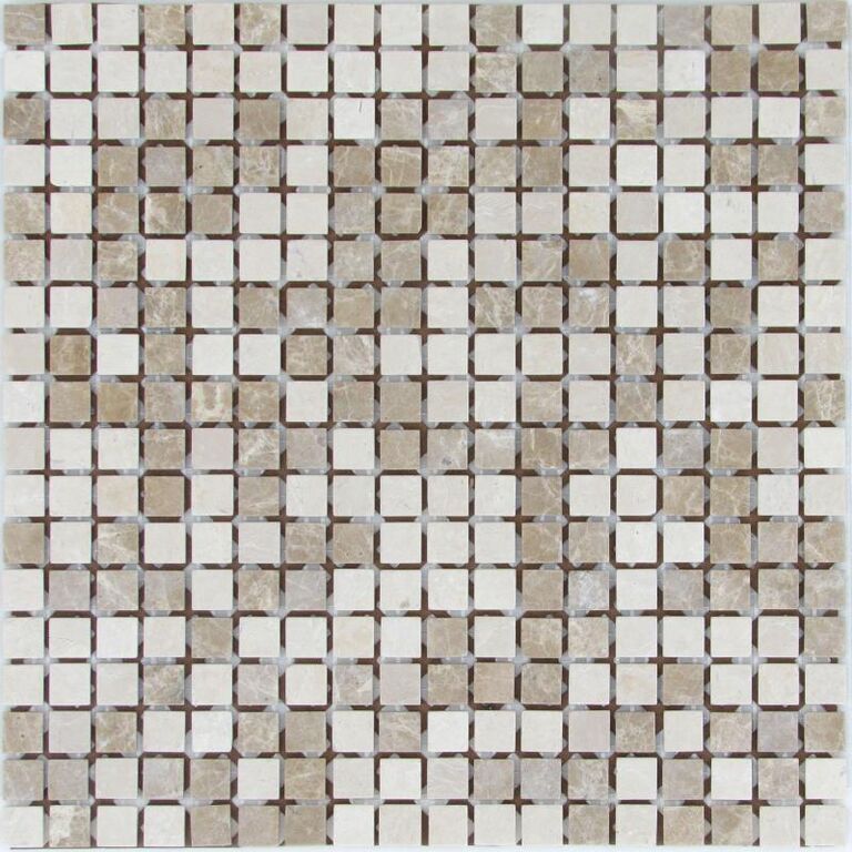 Мозаика каменная Sevilla-15 slim (Matt) Bonaparte матовая белая бежевая