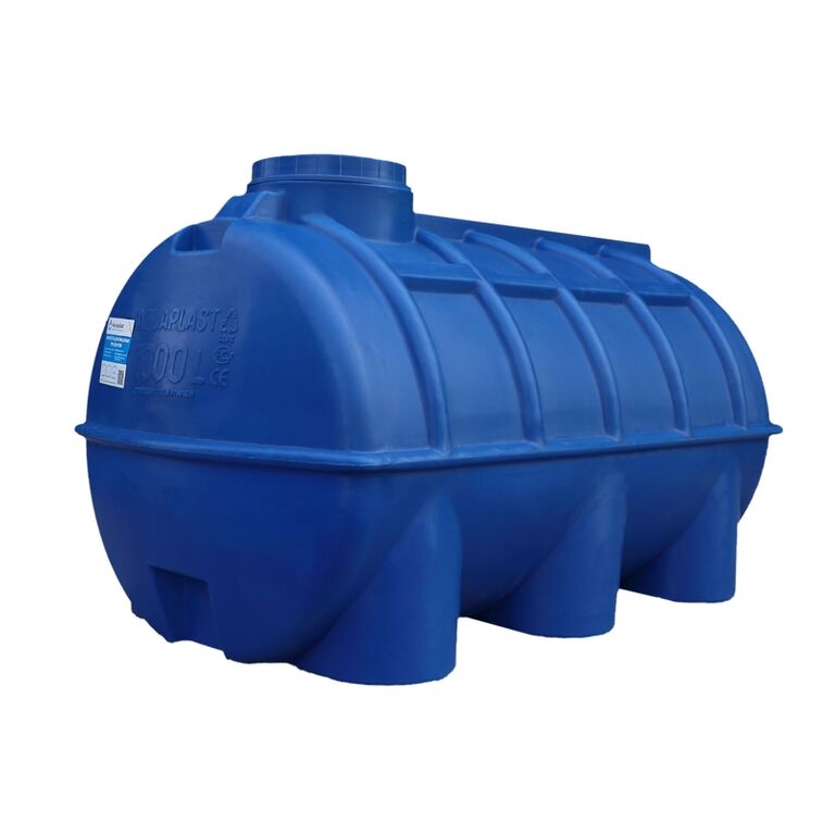 Бак для воды пластиковый овально-горизонтальный 1000 л синий Aquaplast