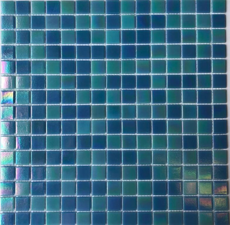 Мозаика стеклянная PIX100 Pixmosaic синяя глянцевая PIX 100