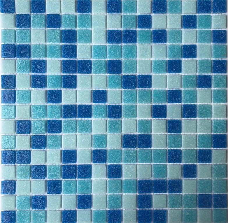 Мозаика стеклянная PIX105 Pixmosaic голубая матовая PIX 105