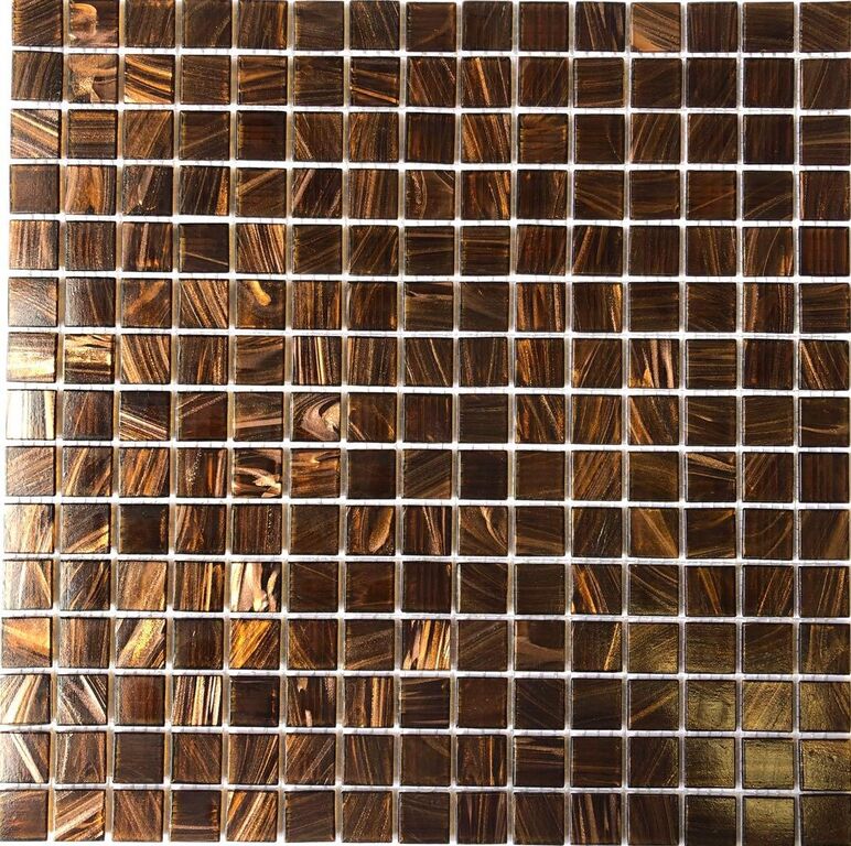 Мозаика стеклянная PIX117 Pixmosaic глянцевая коричневая золотая PIX 117