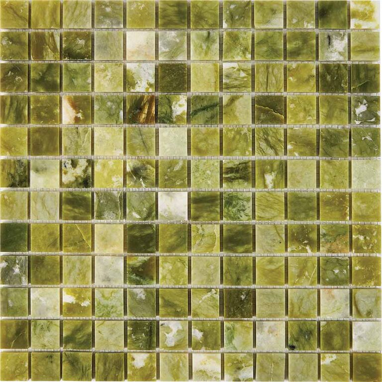 Мозаика каменная PIX214 Pixmosaic PIX 214 Dondong полированная зеленая