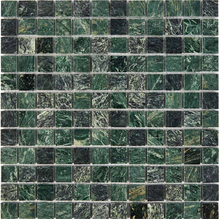 Мозаика каменная PIX215 Pixmosaic PIX 215 Spider Green полированная зеленая