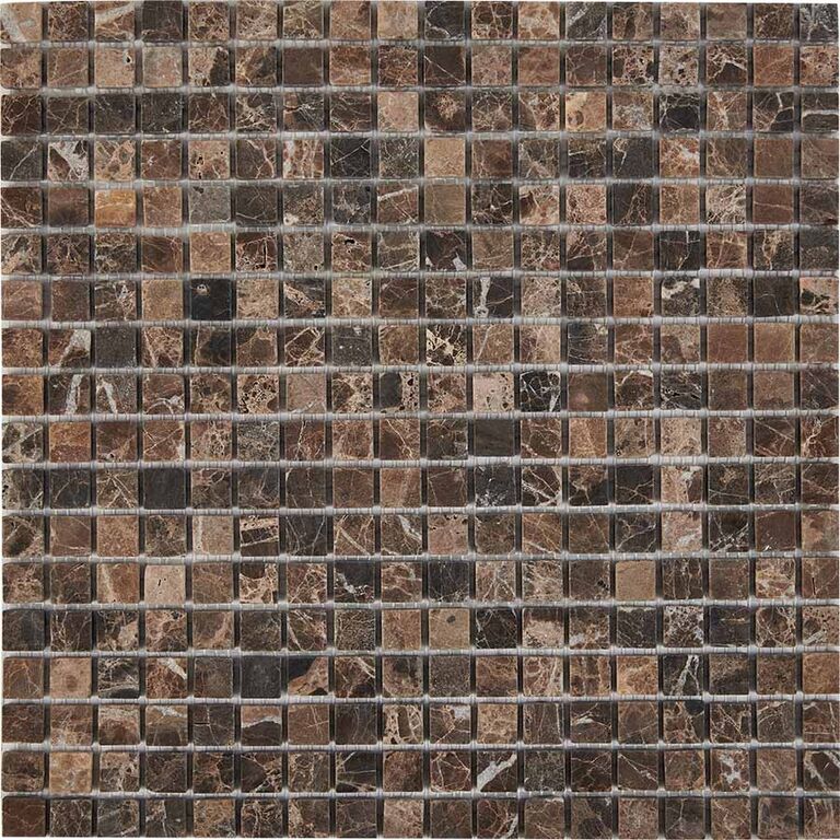 Мозаика каменная PIX219 Pixmosaic PIX 219 Dark Emperador коричневая матовая