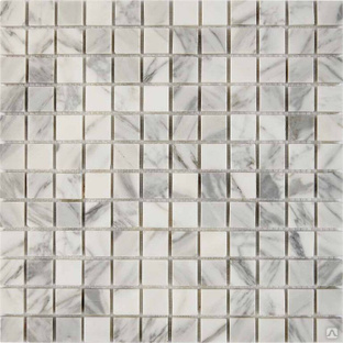 Мозаика каменная PIX242 Pixmosaic PIX 242 Bianco carrara полированная белая серая 