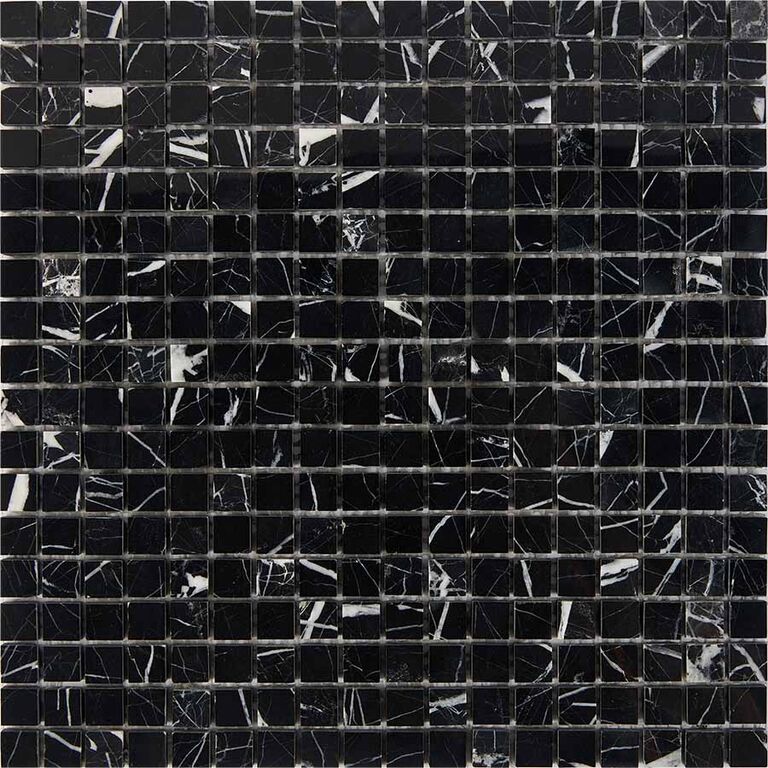Мозаика каменная PIX250 Pixmosaic PIX 250 Black majesty полированная черная