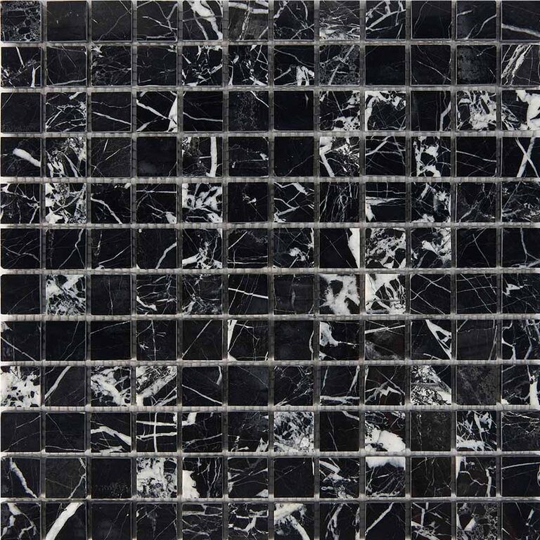 Мозаика каменная PIX251 Pixmosaic PIX 251 Black majesty полированная черная