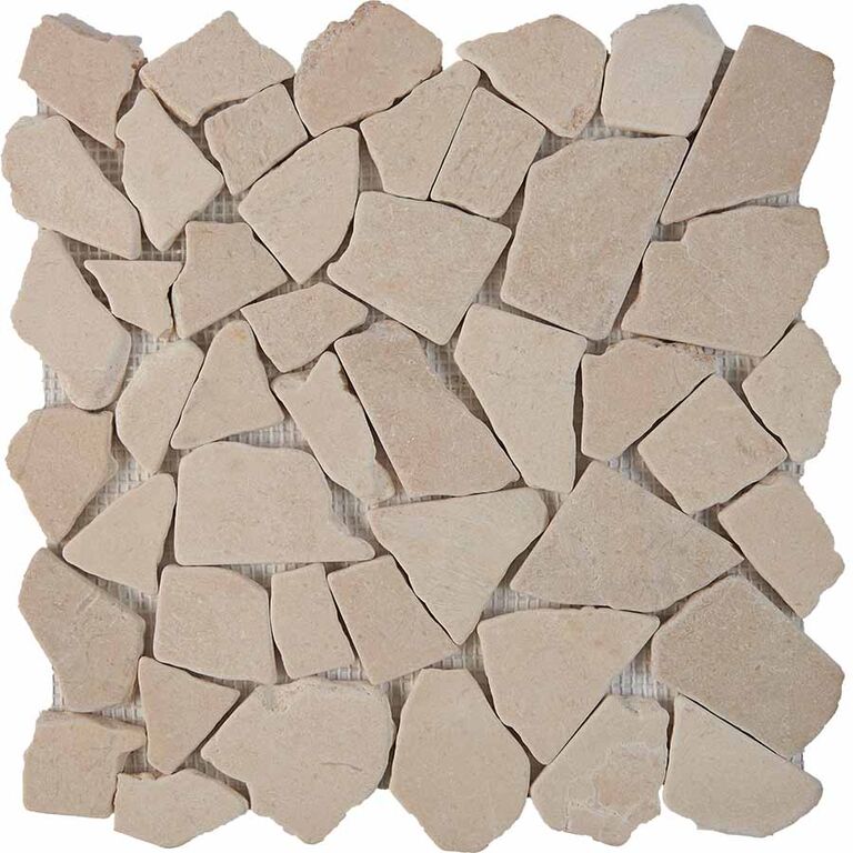 Мозаика каменная PIX261 Pixmosaic PIX 261 матовая бежевая Сream marfil