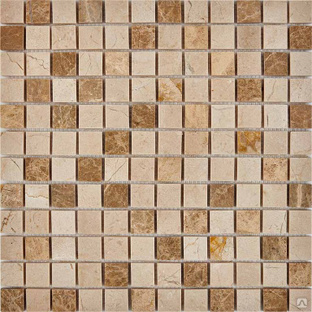 Мозаика каменная PIX274 Pixmosaic PIX 274 полированная бежевая коричневая Emperador Light Crema Nova 