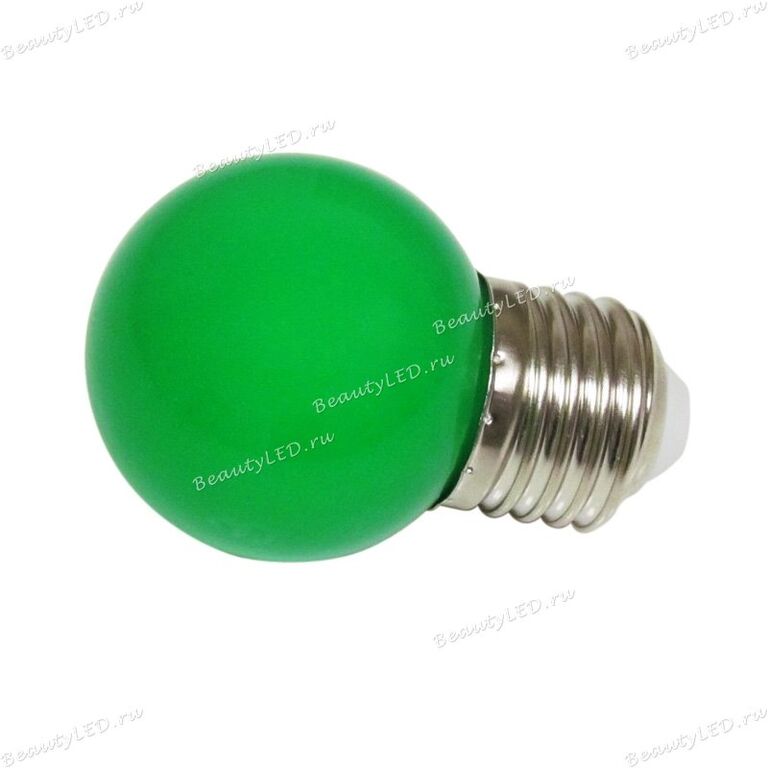 Лампа светодиодная шар 45 2W LED E27, зеленый (арт. RL-B-E27-G45-2W-G)