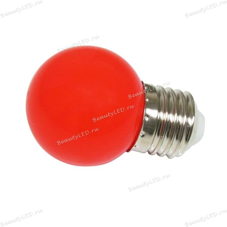 Лампа светодиодная шар 45 2W LED E27, красный (арт. RL-B-E27-G45-2W-R)