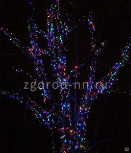 Гирлянда RGB на дерево 3х20м силиконовый пр., прозрачный пр.(арт.KDD600-10-1RGB) 