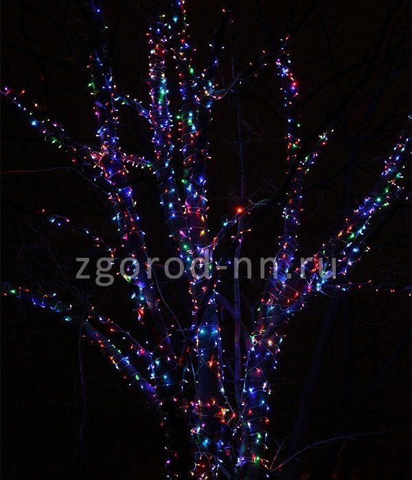 Гирлянда RGB на дерево 3х20м силиконовый пр., прозрачный пр.(арт.KDD600-10-1RGB)