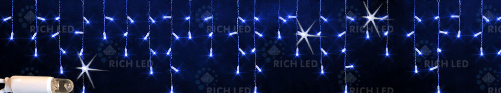 Светодиодная бахрома Rich LED 3х0.5 м, статика, IP65, герметич. колпачок, синий (арт.RL-i3*0.5-CT/B)
