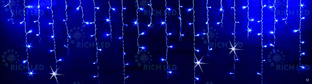 Светодиодная бахрома Rich LED 3x0.9 м, мерцание, IP65, герметичный колпачок, синий (арт.RL-i3*0.9F-CW/B) 