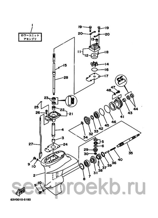 Yamaha 30 схема редуктора