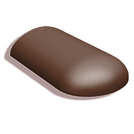 Цементно-песчаная черепица начальная хребтовая Kriastak Classic цвет: Коричневый