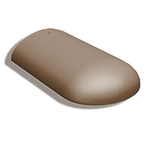 Цементно-песчаная черепица начальная хребтовая Kriastak Lite, цвет: неокрашенный коричневый