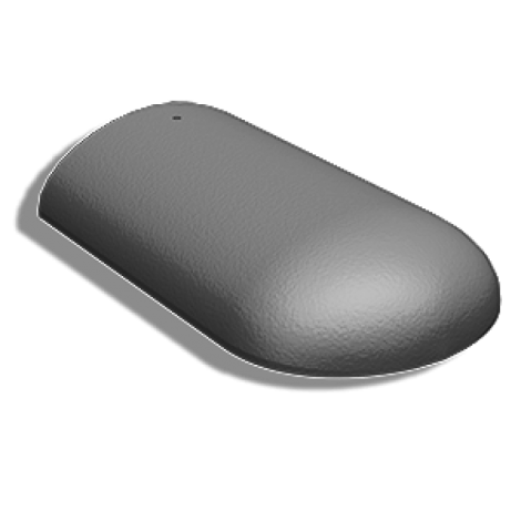 Цементно-песчаная черепица начальная хребтовая Kriastak Lite, цвет: неокрашенный черный