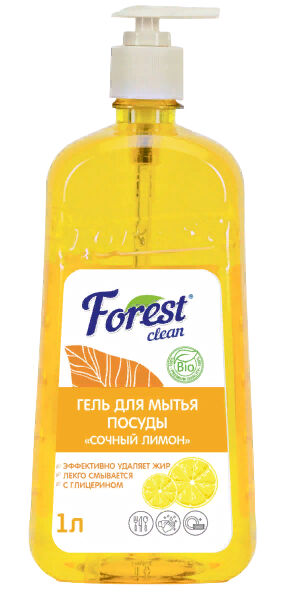Гель для посуды FOREST CLEAN "Сочный лимон", 1 л