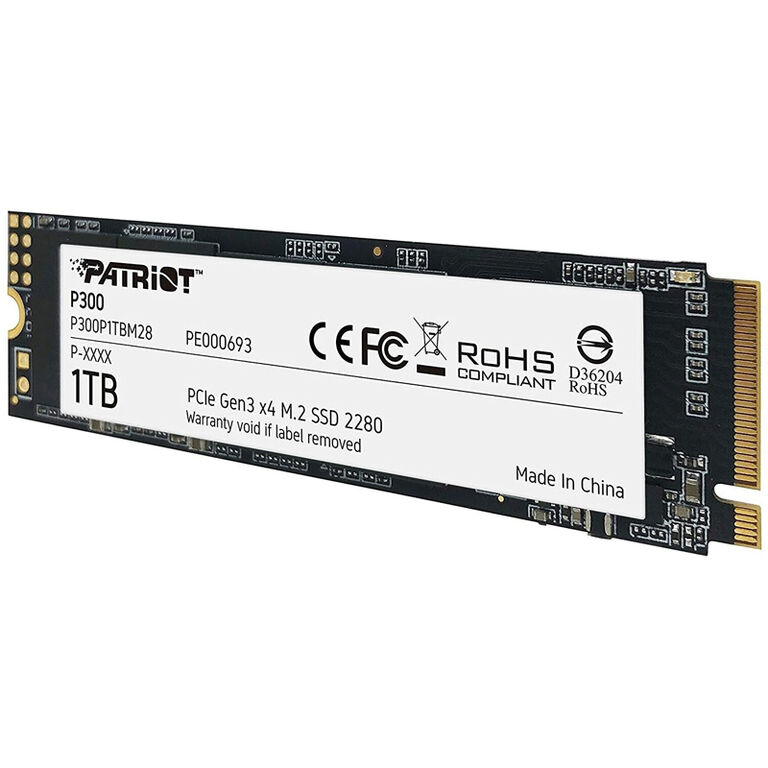 P300P1TBM28, Диск SSD PATRIOT P300 M.2 2280 1TB PCIe NVMe 3.0 x4